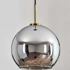 Suspension Verre 25 cm Koyoto Vieux laiton, 1 lumière