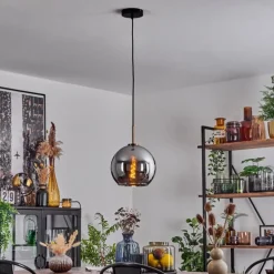 Suspension Verre 25 cm Koyoto Vieux laiton, 1 lumière