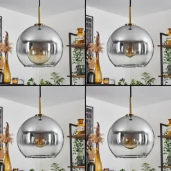 Suspension Verre 25 cm Koyoto Vieux laiton, 1 lumière