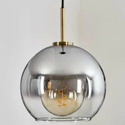 Suspension Verre 25 cm Koyoto Vieux laiton, 1 lumière