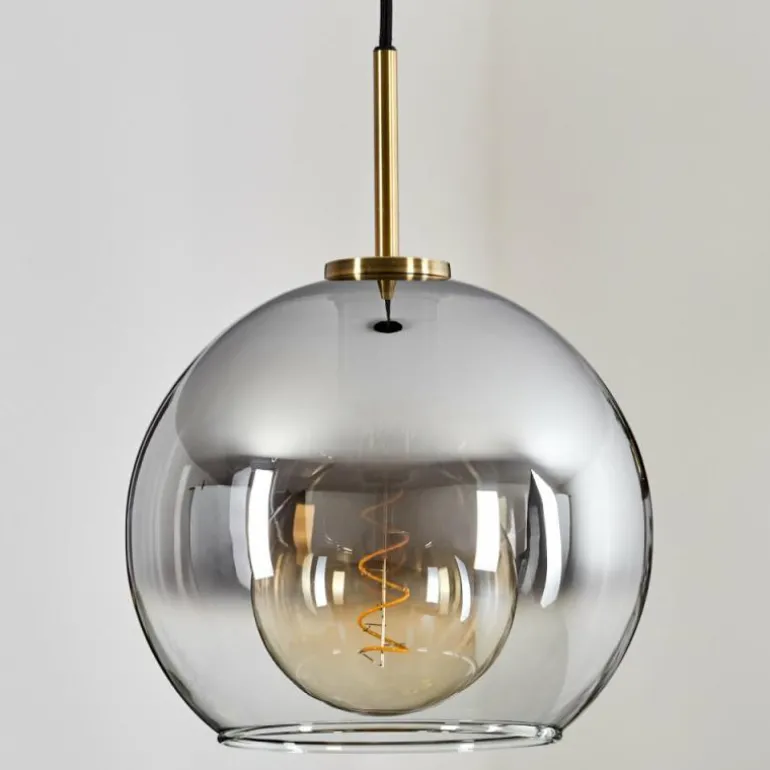 Suspension Verre 25 cm Koyoto Vieux laiton, 1 lumière