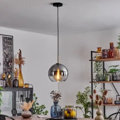 Suspension Verre 25 cm Koyoto Vieux laiton, 1 lumière