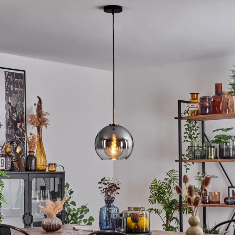 Suspension Verre 25 cm Koyoto Vieux laiton, 1 lumière