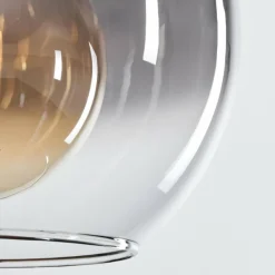 Suspension Verre 25 cm Koyoto Or, Noir, 1 lumière