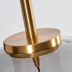 Suspension Verre 25 cm Koyoto Or, Noir, 1 lumière