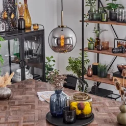 Suspension Verre 20 cm Koyoto Vieux laiton, 1 lumière