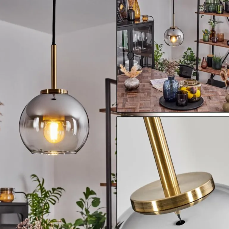 Suspension Verre 15 cm Koyoto Vieux laiton, 1 lumière