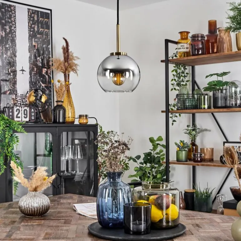 Suspension Verre 15 cm Koyoto Vieux laiton, 1 lumière