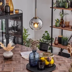 Suspension Verre 15 cm Koyoto Vieux laiton, 1 lumière