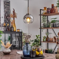 Suspension Verre 15 cm Koyoto Vieux laiton, 1 lumière