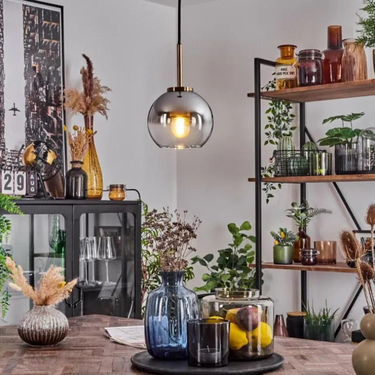 Suspension Verre 15 cm Koyoto Vieux laiton, 1 lumière