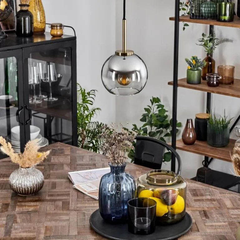 Suspension Verre 15 cm Koyoto Vieux laiton, 1 lumière