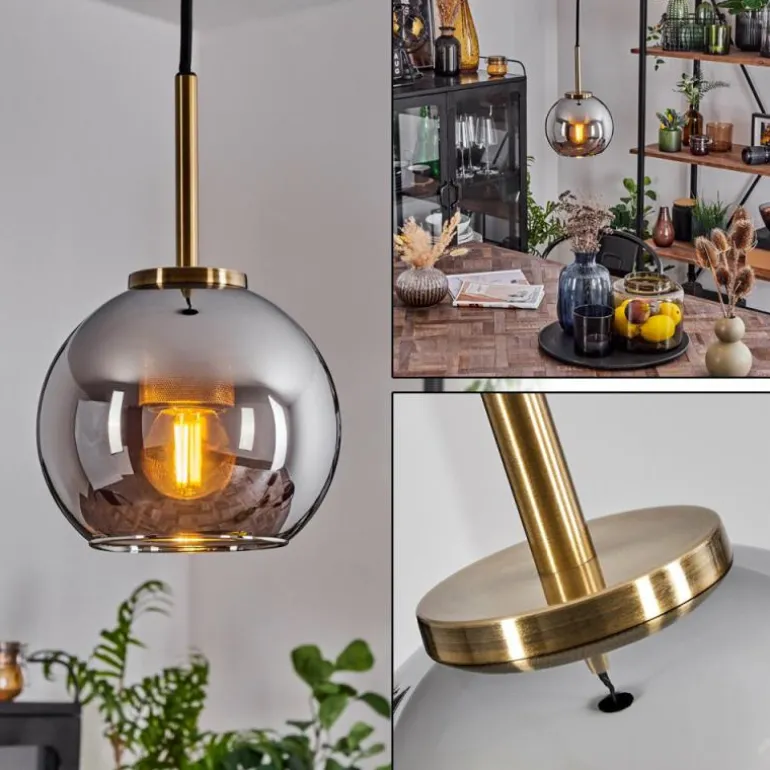 Suspension Verre 15 cm Koyoto Vieux laiton, 1 lumière