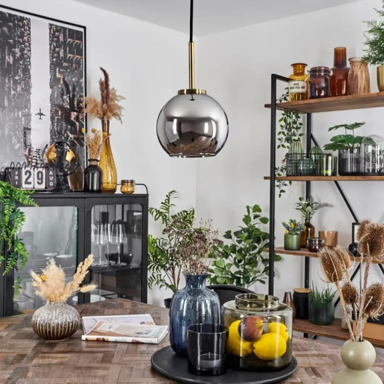 Suspension Verre 15 cm Koyoto Vieux laiton, 1 lumière