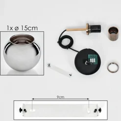 Suspension Verre 15 cm Koyoto Vieux laiton, 1 lumière