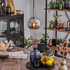 Suspension Verre 15 cm Koyoto Vieux laiton, 1 lumière