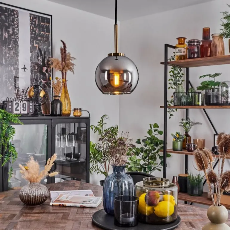 Suspension Verre 15 cm Koyoto Vieux laiton, 1 lumière