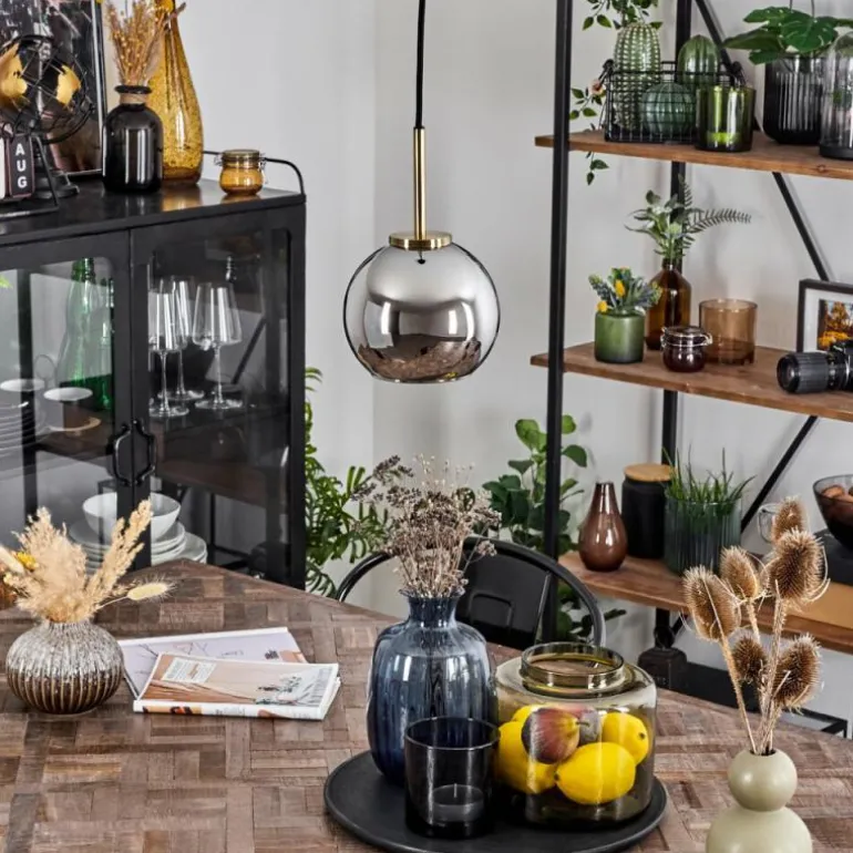 Suspension Verre 15 cm Koyoto Vieux laiton, 1 lumière