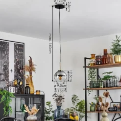 Suspension Verre 15 cm Koyoto Vieux laiton, 1 lumière