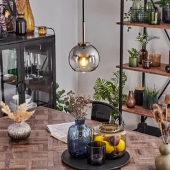 Suspension Verre 15 cm Koyoto Vieux laiton, 1 lumière