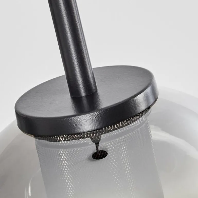 Suspension Verre 15 cm Koyoto Acier inoxydable, Noir, 1 lumière