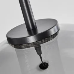 Suspension Verre 25 cm Koyoto Acier inoxydable, Noir, 1 lumière