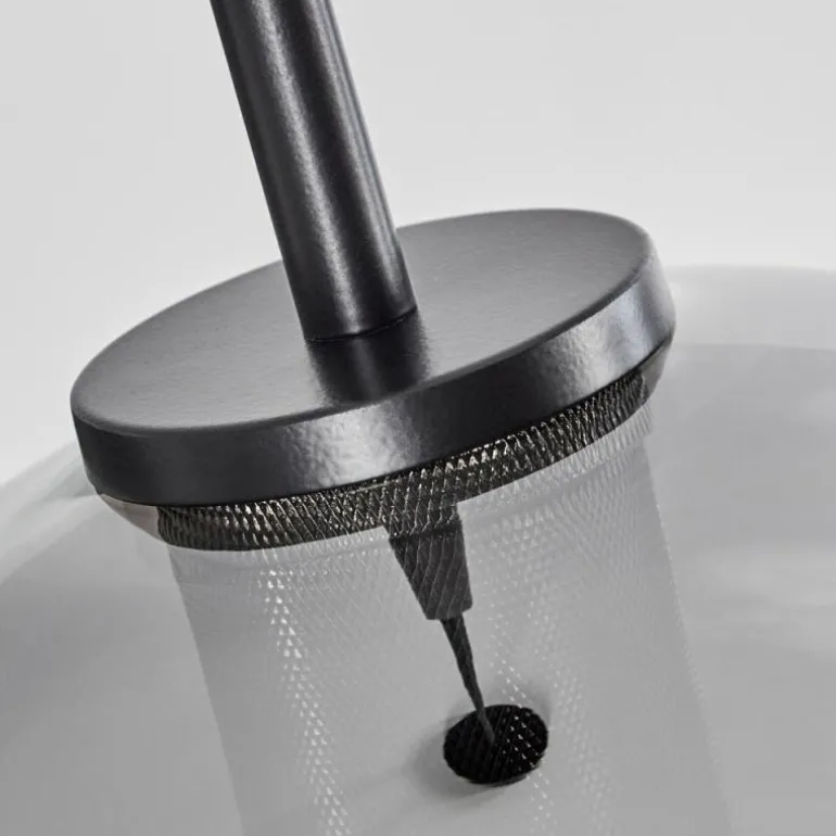 Suspension Verre 25 cm Koyoto Acier inoxydable, Noir, 1 lumière