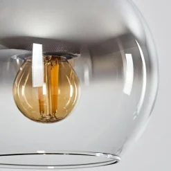 Suspension Verre 15 cm Koyoto Noir, Argenté, 1 lumière