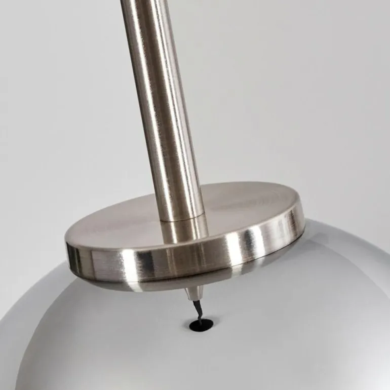 Suspension Verre 15 cm Koyoto Noir, Argenté, 1 lumière