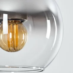 Suspension Verre 15 cm Koyoto Noir, Argenté, 1 lumière