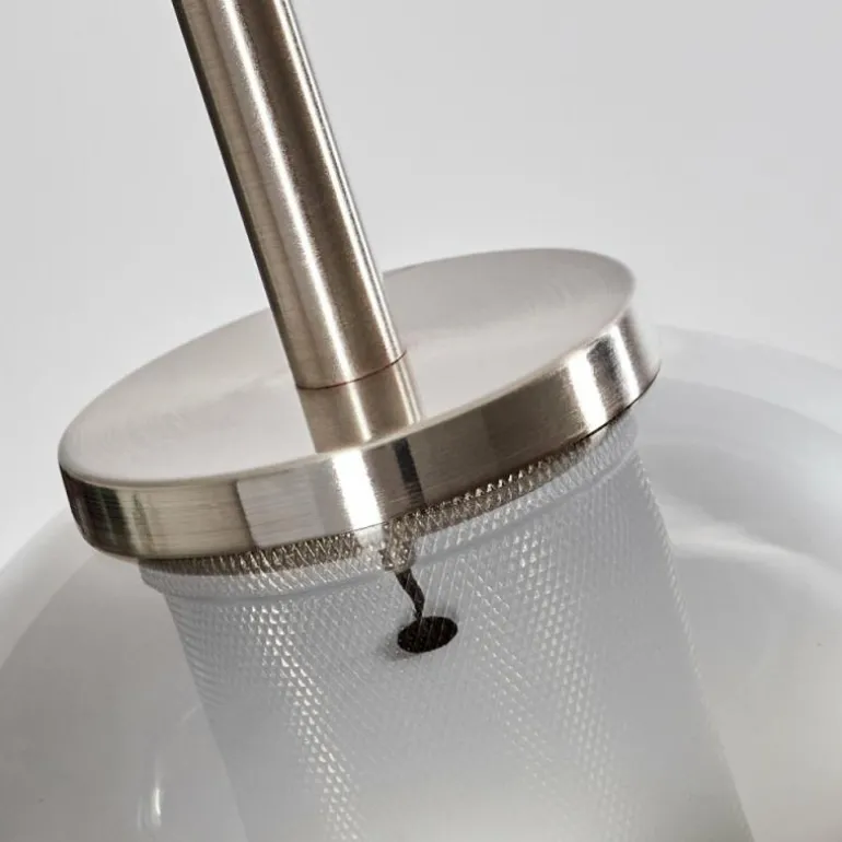 Suspension Verre 15 cm Koyoto Noir, Argenté, 1 lumière