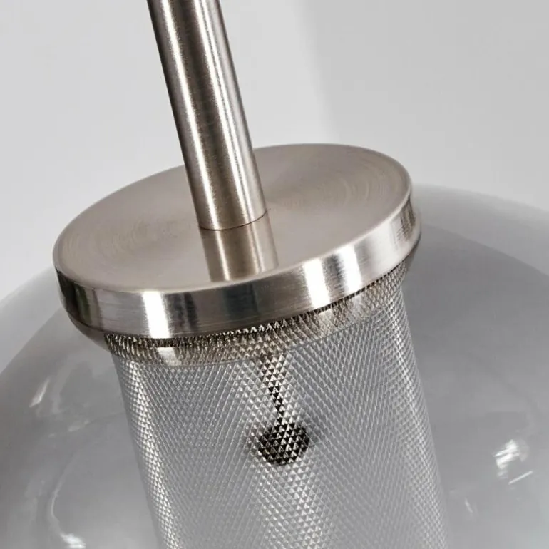 Suspension Verre 20 cm Koyoto Noir, Argenté, 1 lumière