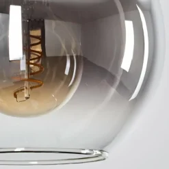 Suspension Verre 20 cm Koyoto Noir, Argenté, 1 lumière