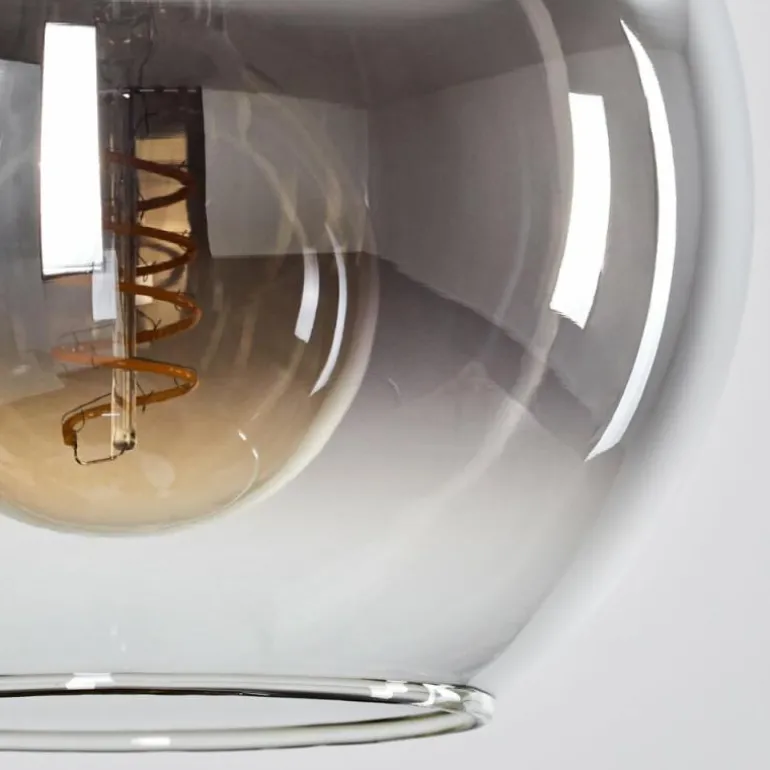 Suspension Verre 20 cm Koyoto Noir, Argenté, 1 lumière