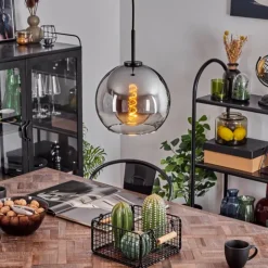 Suspension Verre 25 cm Koyoto Acier brossé, 1 lumière