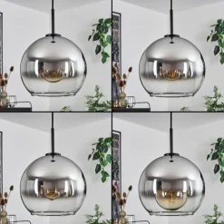 Suspension Verre 25 cm Koyoto Acier brossé, 1 lumière