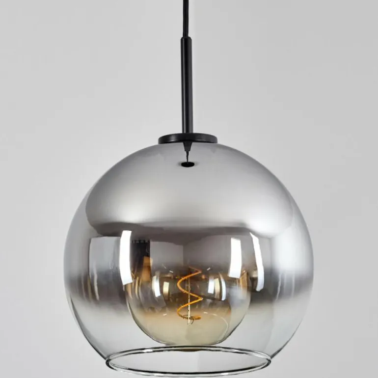 Suspension Verre 25 cm Koyoto Acier brossé, 1 lumière