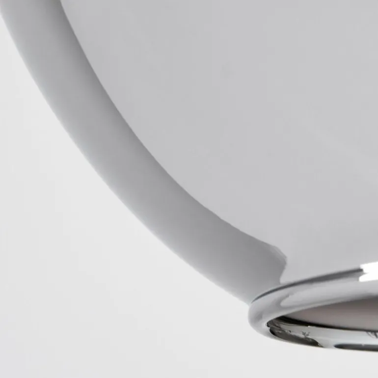 Suspension Verre 25 cm Koyoto Noir, Argenté, 1 lumière