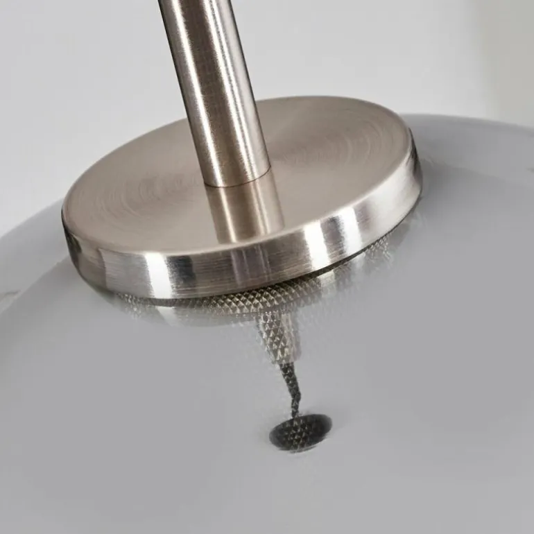 Suspension Verre 25 cm Koyoto Noir, Argenté, 1 lumière