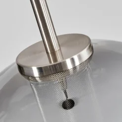 Suspension Verre 25 cm Koyoto Noir, Argenté, 1 lumière