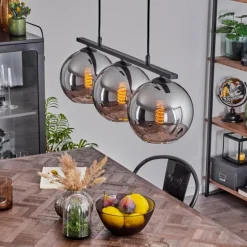 Suspension Verre 20 cm Koyoto Fumé, 3 lumières