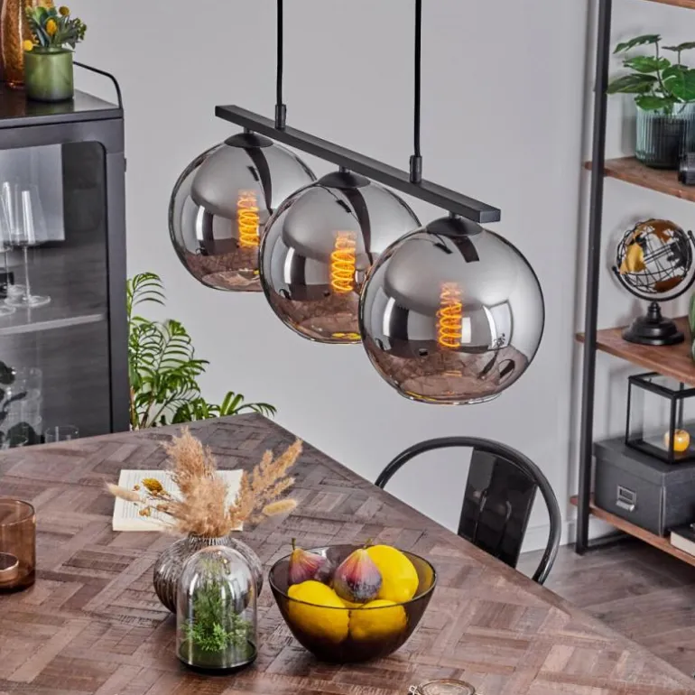 Suspension Verre 20 cm Koyoto Fumé, 3 lumières