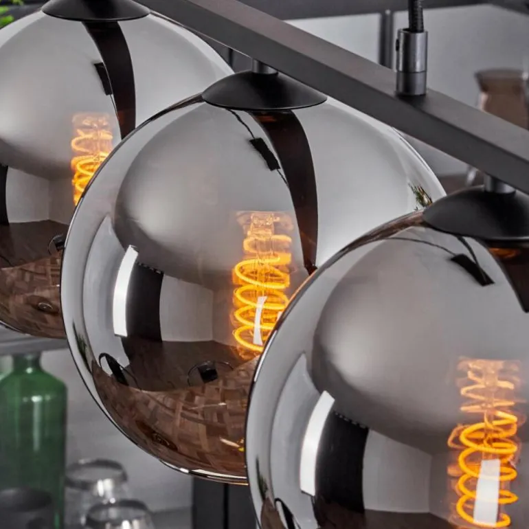 Suspension Verre 20 cm Koyoto Fumé, 3 lumières