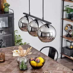 Suspension Verre 20 cm Koyoto Fumé, 3 lumières
