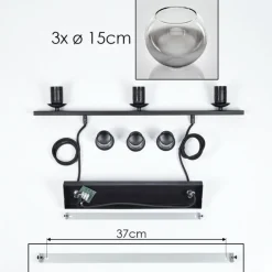 Suspension Verre 15 cm Koyoto Chrome, Clair, Fumé, 3 lumières