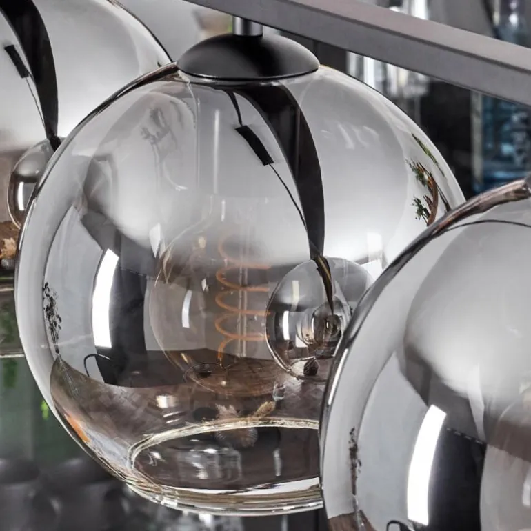 Suspension Verre 20 cm Koyoto Fumé, 4 lumières