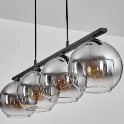 Suspension Verre 20 cm Koyoto Fumé, 4 lumières