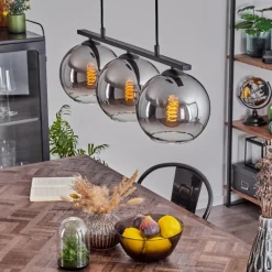 Suspension Verre 20 cm Koyoto Fumé, 3 lumières