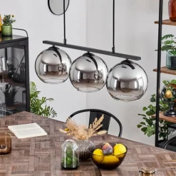 Suspension Verre 20 cm Koyoto Fumé, 3 lumières