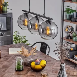 Suspension Verre 20 cm Koyoto Fumé, 3 lumières